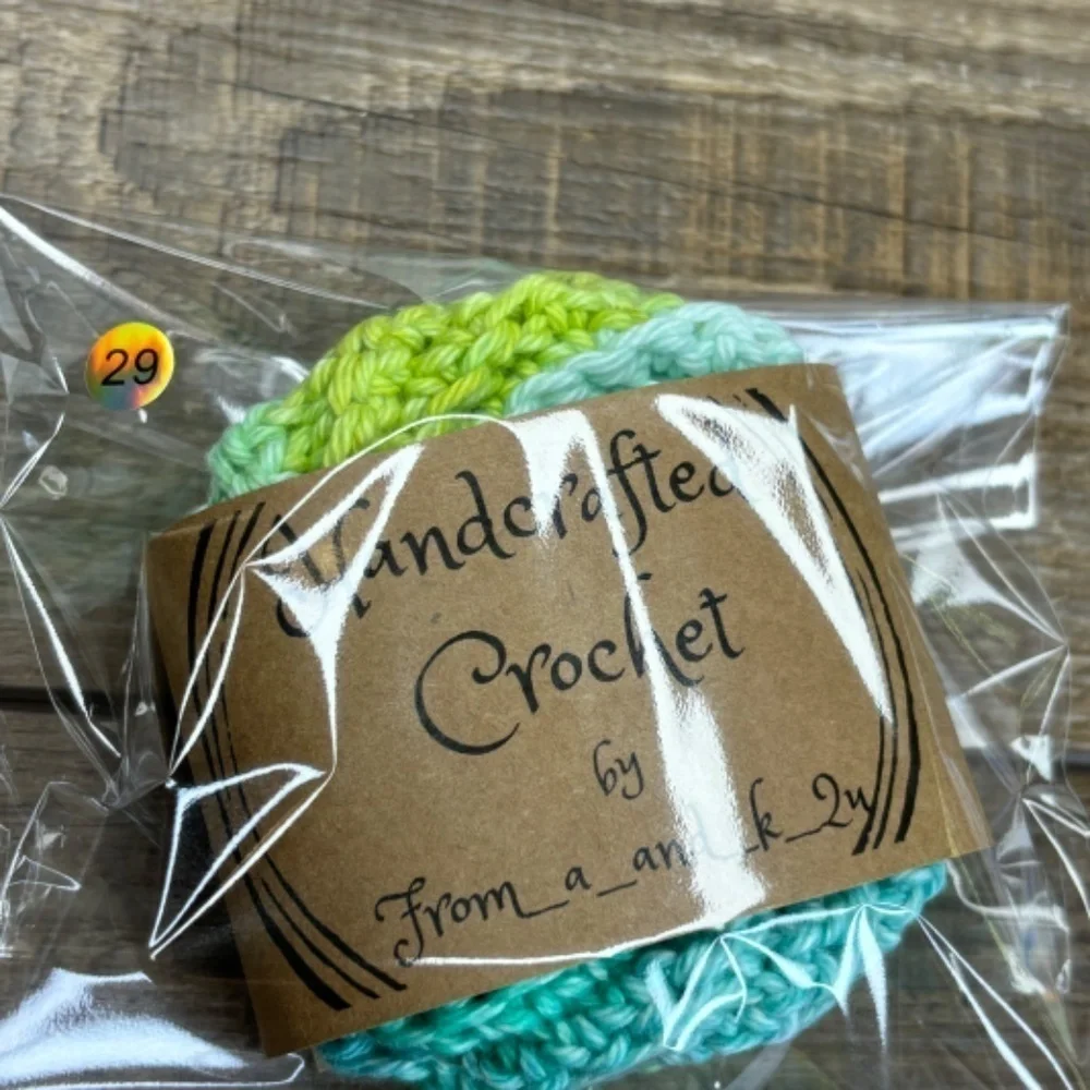 Handcrafted Crochet Spiral Tawashi Bath Scrubbies‎ Set Cotton Yarn Handmade